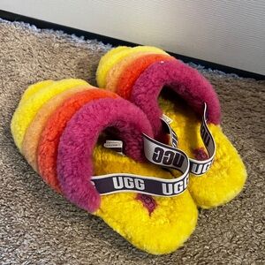 UGG Fluff Yeah Rainbow Slippers